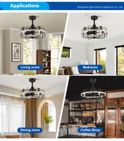 Lustre LED décoratif moderne de luxe, style simple et invisible pour la maison, la chambre à coucher et la salle à manger, lumière de ventilateur de plafond