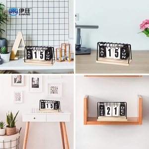 Calendrier de bureau pliable EWANG, calendrier de bureau vintage en bois, calendrier de bureau à feuilles mobiles - Product Image 6