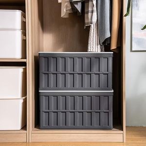 64L Collapsible <b>Storage</b> Bins with Lids Folding Lidded Car <b>Storage</b> Bins Crates Plastic Grocery <b>Camping</b> <b>Storage</b> <b>Box</b> - Product Image 4