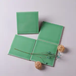 Telha de parede de 10x10 cm, cor verde, vitrificada, brilhante ou fosca, para superfície, cozinha