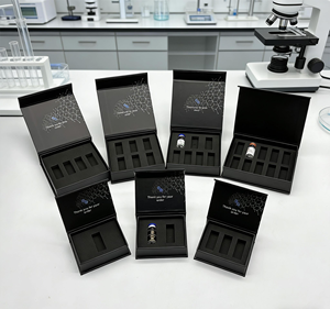 Boîte à flacons magnétiques en carton recyclé TY personnalisée avec insert en mousse EVA et pelliculage mat - Emballage 3ml/10ml - Product Image 1