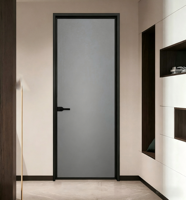 Styles personnalisables disponibles, portes de toilettes chinoises en aluminium imperméables pour l'intérieur, avec double vitrage givré trempé