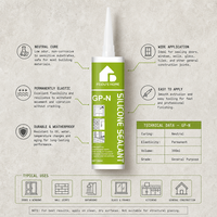 Scellant silicone neutre non corrosif GP-N Professional 300ml, adhésif résistant aux intempéries pour l'étanchéité des joints de cuisine et de salle de bain