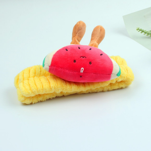 Style doux enfants bébé pastèque velours bandeau élastique dentelle coton bandeau en plastique pour les fêtes d'été mignon Spa bandeau de cheveux - Product Image 3