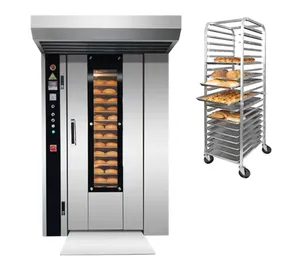 brand new gas electric 16 32 64 trays rack big rotary bread maker baking ovens for cake shop sale prices