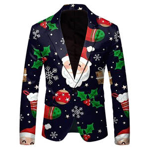 Nueva llegada de alta calidad de los hombres florales <span class=keywords><strong>Blazer</strong></span> vestido de fiesta traje chaqueta con muescas solapa Slim Fit elegante Top traje para hombre - Product Image 5