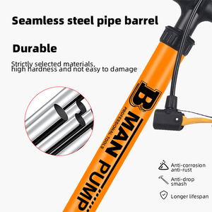 <span class=keywords><strong>Pompe</strong></span> tubulaire en acier orange haute pression 160PSI hauteur 600mm <span class=keywords><strong>avec</strong></span> adaptateur de valve multi-usage pour <span class=keywords><strong>un</strong></span> gonflage rapide des pneus - Product Image 5