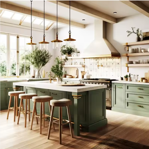 Gabinetes de Cocina Modernos de Lujo Integrados, <span class=keywords><strong>Isla</strong></span> con Encimera, Diseño Personalizado de Alta Gama, Ecológicos y Resistentes al Agua para Villas de Lujo - Product Image 3