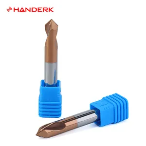 HANDERK 고성능 Hrc55/65 솔리드 카바이드 스포팅 드릴 비트 CNC 도구 용 90 도 포인트 앵글 센터 드릴