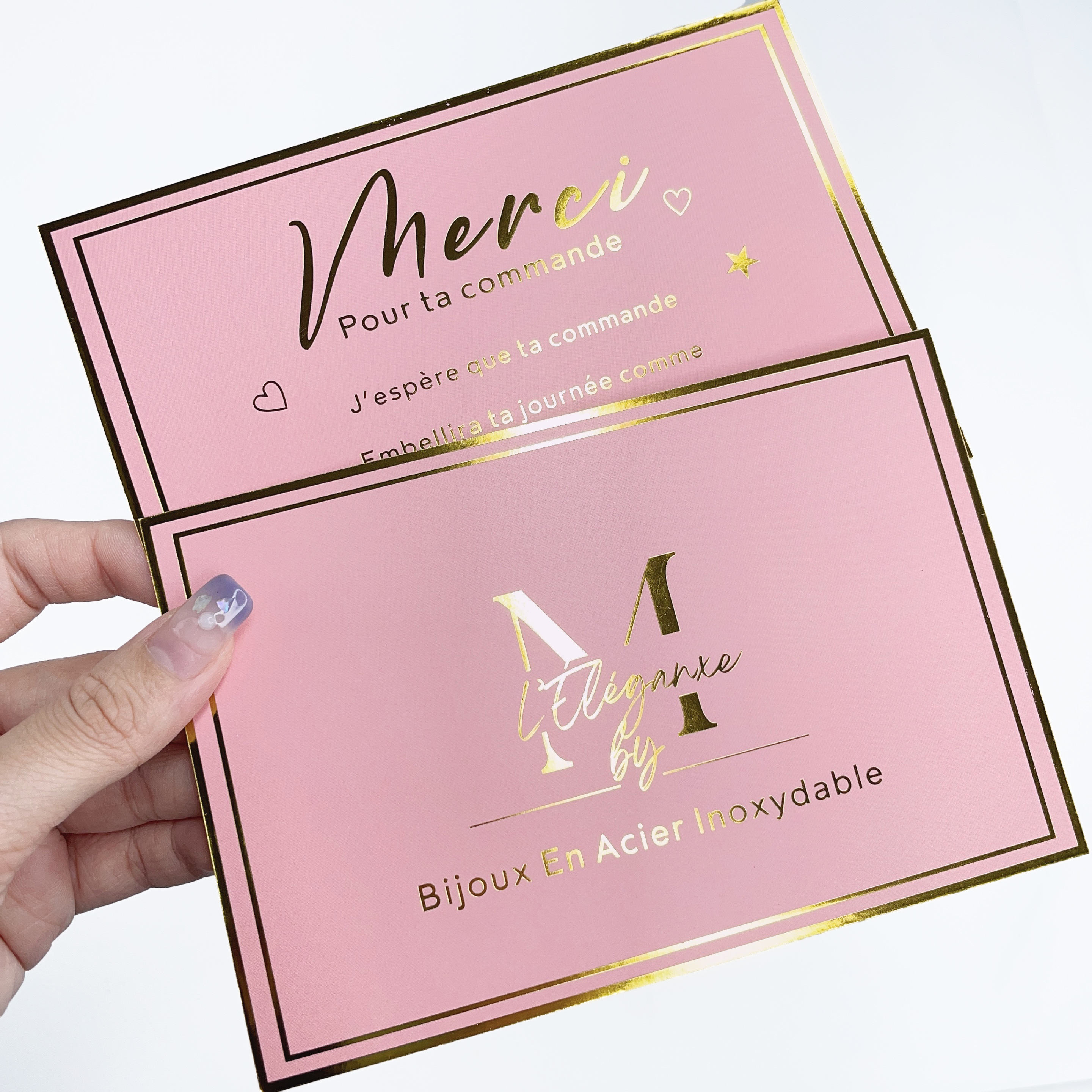 2 Side Foil Stamping (gold/rose gold/silver/black)