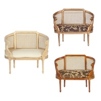 Miniature maison de poupée Style victorien Vintage fauteuil canapé en bois Mini meubles échelle 1:12 maison de poupée canapé