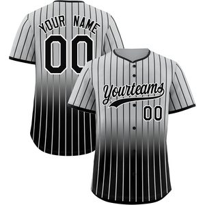 Maillot de baseball personnalisé à rayures dégradées, uniforme unisexe, évacuation de l'humidité, impression par sublimation - Product Image 1