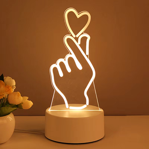 Nueva Lámpara Nocturna LED USB 3D Personalizable, Base Creativa de Acrílico para Mesa o Escritorio, para Habitación Infantil, Material ABS, Enchufable - Product Image 4