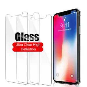 Berfokus Kualitas Tinggi Ponsel untuk iPhone 12 Pelindung Layar LCD 0.33Mm 9H 2.5D Bening Kaca Tempered Penuh Pelindung Layar