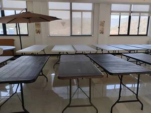 HONGQIAO 118CM 4FT bianco HDPE panca Park campeggio panca sgabello piccolo pieghevole a metà campeggiatori panca all'aperto - Product Image 6