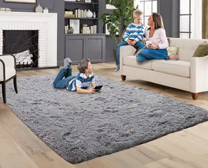 Modern Printed Polyester Carpet Rugs 3d Design PV Plush Long Pile Shaggy Living Room Carpets