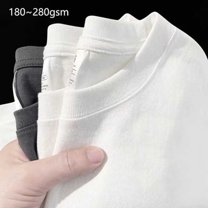 Unisex ağır pamuk T-Shirt özel marka % 100% pamuk yüksek kalite düzenli Fit boş baskılı Logo-180 200 220 240 280 Gsm seçenekleri
