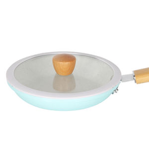 Safir gökyüzü mavi sağlıklı seramik yapışmaz tava toksik olmayan tava cam kapak ile bulaşık makinesinde yıkanabilir tencere - Product Image 3