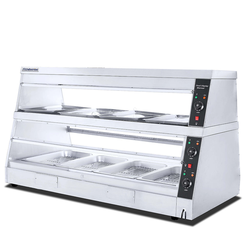 Commercial Food Warmer Display Showcase - Stainless Steel Kitchen
