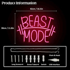 Enseigne néon LED flexible en silicone pour la décoration murale de salles de sport et bars, prix usine, BEAST <span class=keywords><strong>MODE</strong></span>, décorative, vente en gros - Product Image 5