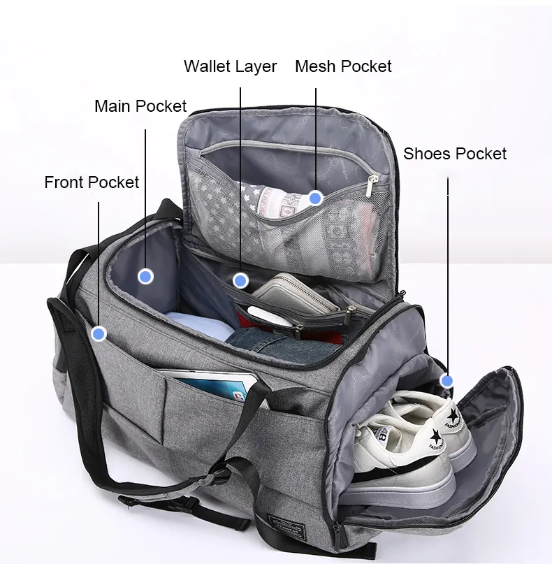 Trending 2019 Men's Luggage Bag Short Trip Handbag Big Volume Sport Messenger Backpack Bag