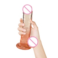 Consolador TPE realista consolador de un solo gradiente con ventosa fuerte juego de manos libres pene Flexible consolador realista juguete sexual Anal