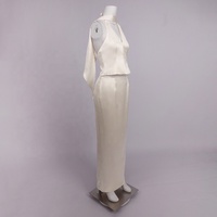 Ensemble long 2 pièces sexy et décontracté pour femme, sans manches, en tricot polyester/coton écologique et respirant, style licou, idéal pour les bars