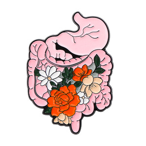 Huy Hiệu Kim Loại Bán Buôn New Arrival Màu Hồng Hình Dạng Não Kẽm Hợp Kim Ve Áo Pins Trâm Đẹp Thiết Kế Tim Organ Mềm Men Pin - Product Image 4