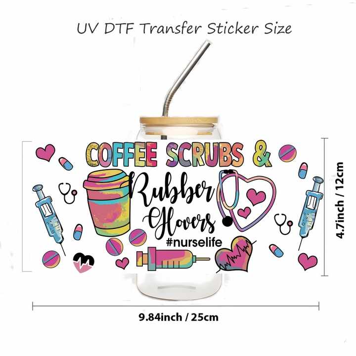 UV DTF Wraps Nurse Life Stethoscope Hospital Waterproof DIY ...