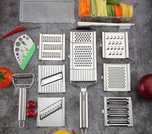Newly Upgraded 7-blade Interchangeable Multi-functional <b>Vegetable</b> <b>Cutter</b> Set Slices Shreds Peelers and Potato Peelers - Product Image 5