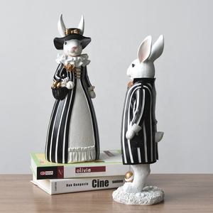 Regalos de vacaciones promocionales resina feliz conejo escultura decoración encantadora estatua de conejito ornamento para Pascua - Product Image 5