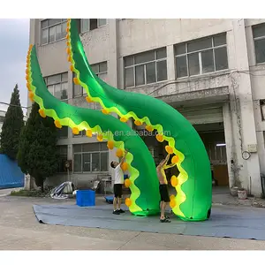 ग्रीन Inflatable हेलोवीन विज्ञापन के लिए एलईडी प्रकाश ऑक्टोपस मूंछ