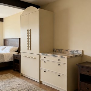 Muebles de Cocina Modulares Modernos Color <span class=keywords><strong>Crema</strong></span>, Gabinetes de Almacenamiento para Cocina, Muebles de Madera Sólida de Lujo para el Hogar - Product Image 4