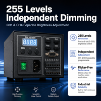 Controlador de Luz Digital de 4 Canales, Salida de Sincronización RS232, Atenuador LED de 24V, Sistema de Iluminación para Cámaras