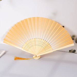 Ventaglio Pieghevole in Tessuto Monocolore da 21 cm con Manico in Bambù per Matrimoni e Feste, Regali Promozionali per Matrimoni - Product Image 6