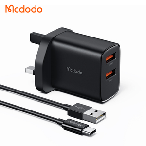 อะแดปเตอร์ปลั๊กไฟแบบ UK ของ Mcdodo 479 พร้อมพอร์ต USB คู่ สา<span class=keywords><strong>ย</strong></span>ชาร์จโทรศัพท์แบบเร็ว 12W สำหรับ Android พร้อมสายชาร์จ USB C - Product Image 1