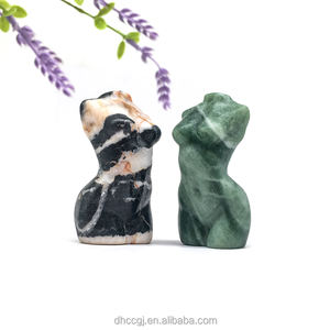 Vente en gros de quartz rose naturel de 2 pouces, corps féminin sculpté à la main, sculpture de <span class=keywords><strong>femme</strong></span> nue, agate mousse Reiki pour décoration - Product Image 4