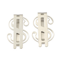 Usine en gros créatif personnalisé de haute qualité symbole du Dollar américain pince à billets Souvenir métal acier inoxydable signet pince à livre