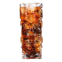 Nouveau Design Tiki Style 410ml Cristal Sans Plomb Grimace Motif Verre À Bière Verre À Eau