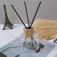 Vente en gros de flacons en verre vides pour diffuseur de parfum avec couvercle en bois et bâtonnets en rotin de remplacement pour diffuseur d'huiles essentielles DIY