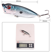 Articles de Pêche Leurres Pêche 6,5cm 11,8g Popper Flottant Surface Eau Simulation Leurre Dur pour Pêche en Eau Douce
