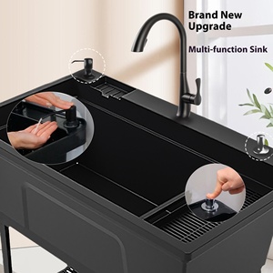 Nouvelle Version Améliorée Grande Capacité Bac de Lavage Domestique Moderne en Plastique Blanc/Noir Épais et Durable pour la Lessive Y - Product Image 2