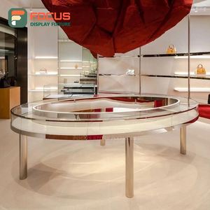 Vitrina Moderna de Lujo para Exhibición de Joyería, Madera y Vidrio con Iluminación LED, Exhibidor Metálico de Alta Gama para Boutique - Product Image 3