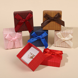 Scatole regalo di carta personalizzate di alta qualità per gioielli, bracciali, collane, anelli, disegni eleganti, coperchi superiori e inferiori con fiocchi - Product Image 1