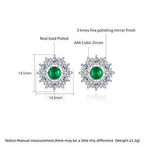 Pendientes de tuerca de circonita cúbica con diseño floral coralino para mujer, joyería elegante para fiestas de verano y bodas - Product Image 5