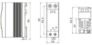 ディンレールマウントSSRリレー、ヒートシンク付きDA/AA 40AMP - Product Image 2