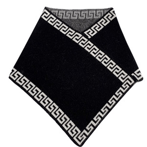 Écharpe triangulaire tricotée pour femme, écharpe carrée isolante thermiquement, style classique, couvre-cou chaud, accessoire de mode automne-hiver - Product Image 2