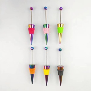 Metal Wine <b>Stopper</b> Cone Shape With Colorful Silicone Ring Sealing <b>Bottle</b> <b>Stopper</b> For Wine <b>Bottles</b> - Product Image 1