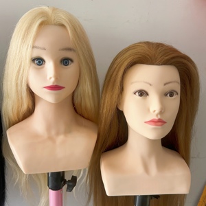 Tête de mannequin en cheveux humains très longs pour la formation en <span class=keywords><strong>coiffure</strong></span> et en cosmétologie des mariées, pour la pratique et les démonstrations de <span class=keywords><strong>coiffure</strong></span> - Product Image 2