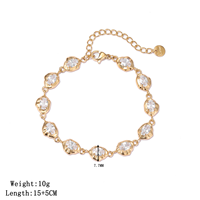 Bracelet en acier inoxydable avec pierres CZ scintillantes, style européen luxueux et tendance, bijoux pour femmes, idéal pour les fêtes et les cadeaux.